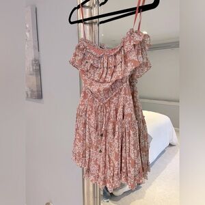 Indikah Pink/Coral Flora Strappless Mini Dress, Size S, Never Worn, Tags On